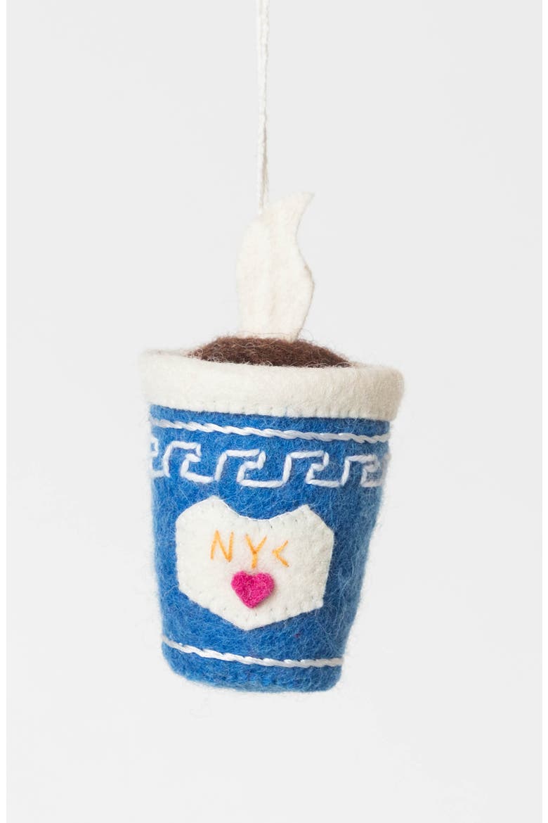 Rise & Shine Coffee Ornament, Alternate, color, BLUE