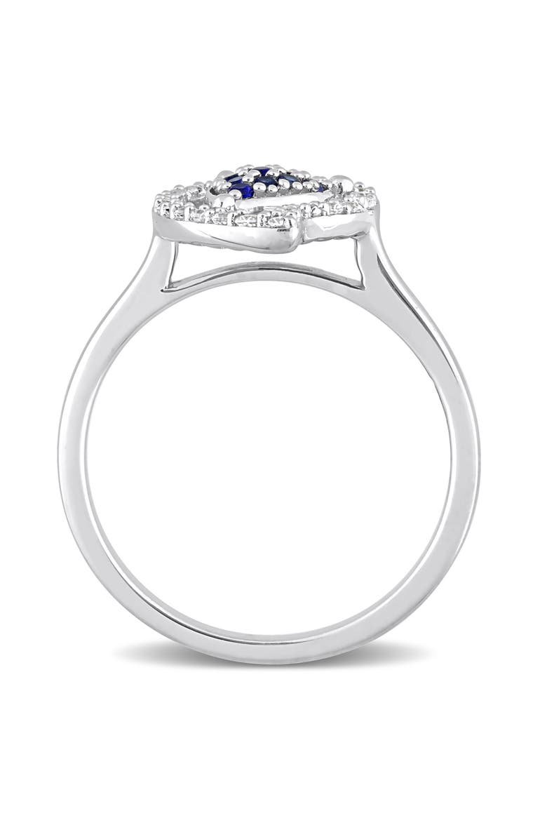 Julianna B. White Topaz & Created Blue Sapphire Halo Ring, Alternate, color, Lab-Created Sapphire