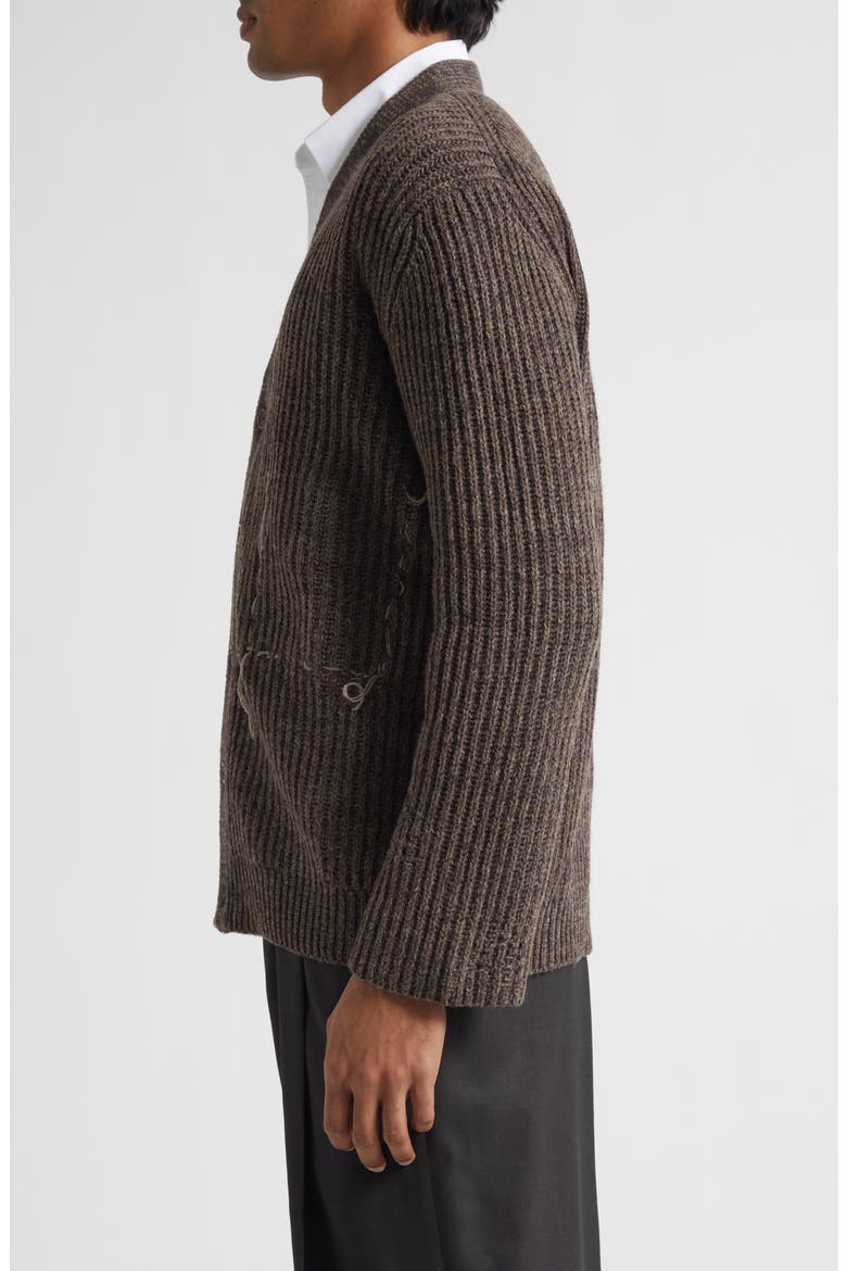 Virgin Wool Blend Cardigan, Alternate, color, BROWN