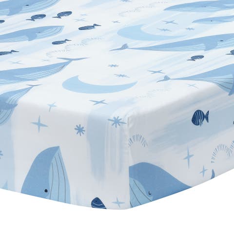 Bubbles & Squirt 100% Cotton Whale/Ocean Fitted Crib/Toddler Sheet