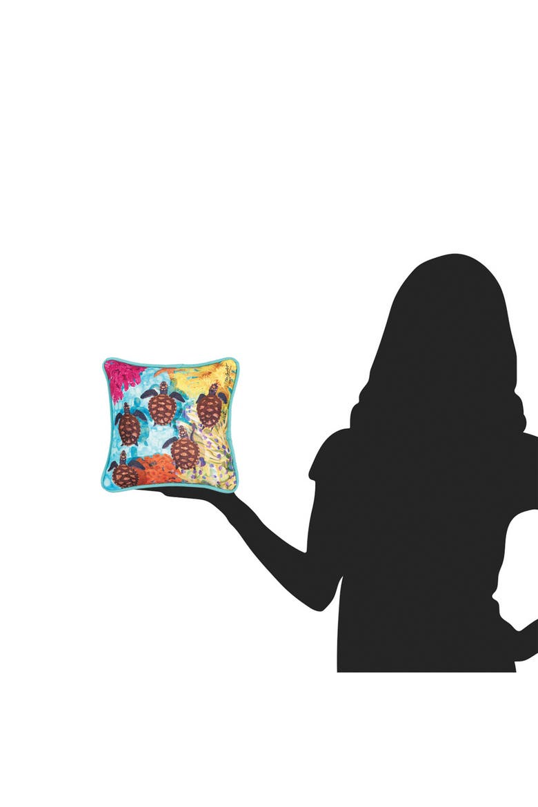 Baby Turtles Small Petite Printed Throw Pillow, 8" x 8", Alternate, color, Blue