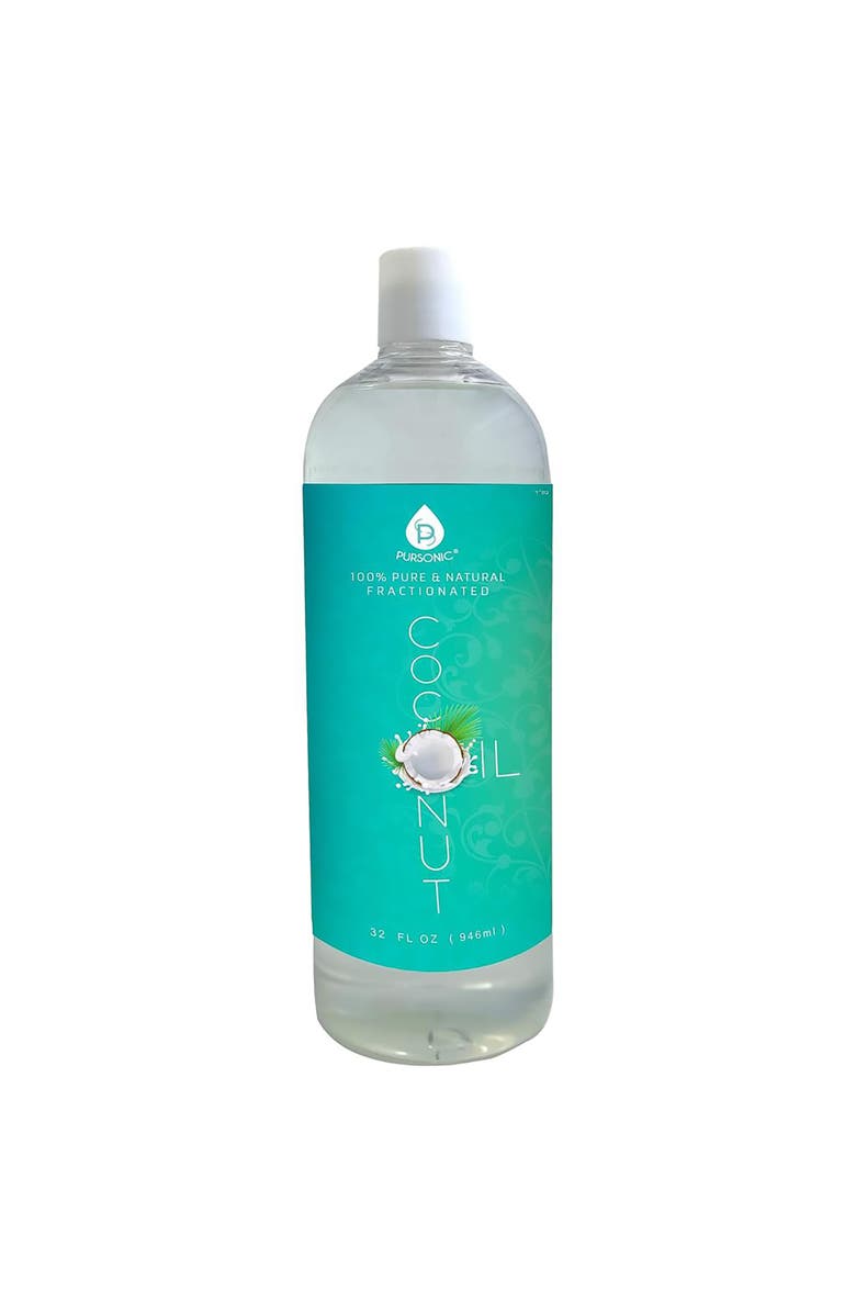 PURSONIC 100% Pure Oil for Massages, Therapeutic Recipes & Essential Oils, Fractionated Coconut, 32 Fl Oz, Main, color, Green
