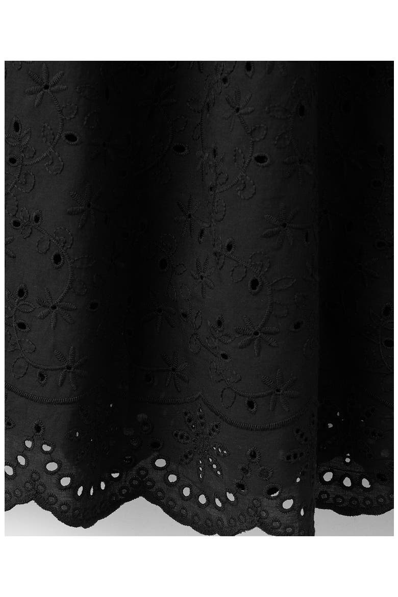 Embroidered Eyelet Strapless Maxi Dress, Alternate, color, BLACK