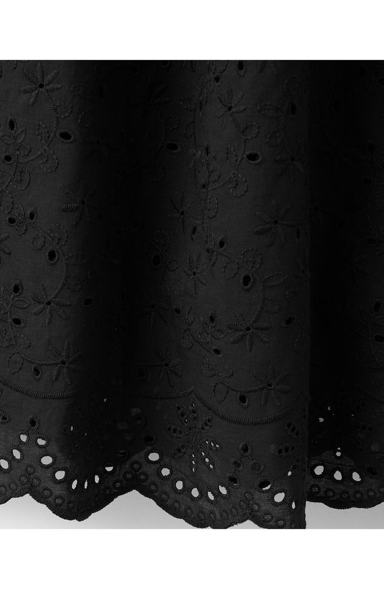MANGO Embroidered Eyelet Strapless Maxi Dress, Alternate, color, Black
