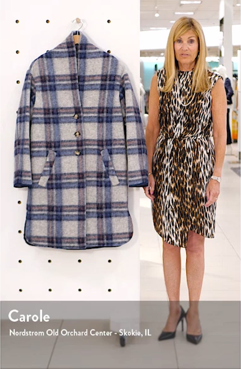 Gabriel Plaid Wool Blend Coat, sales video thumbnail