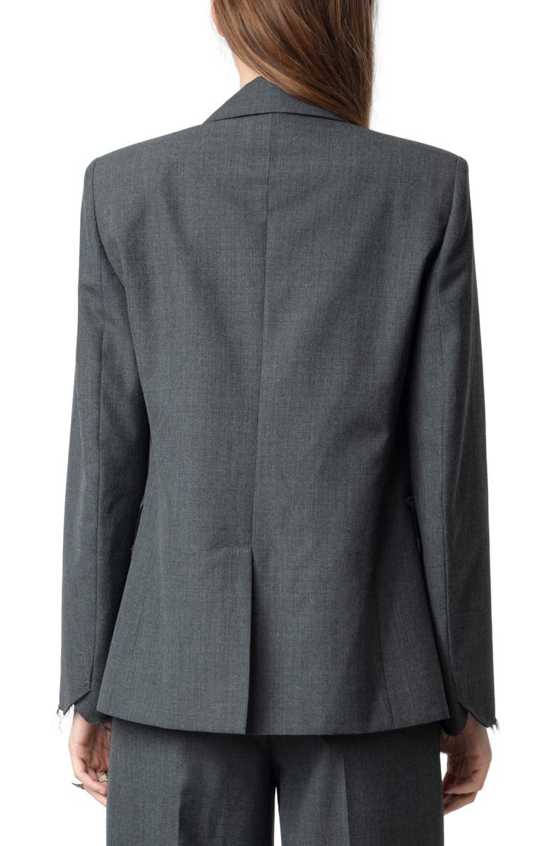 Zadig & Voltaire Vavy Raw Edge Jacket, Alternate, color, 