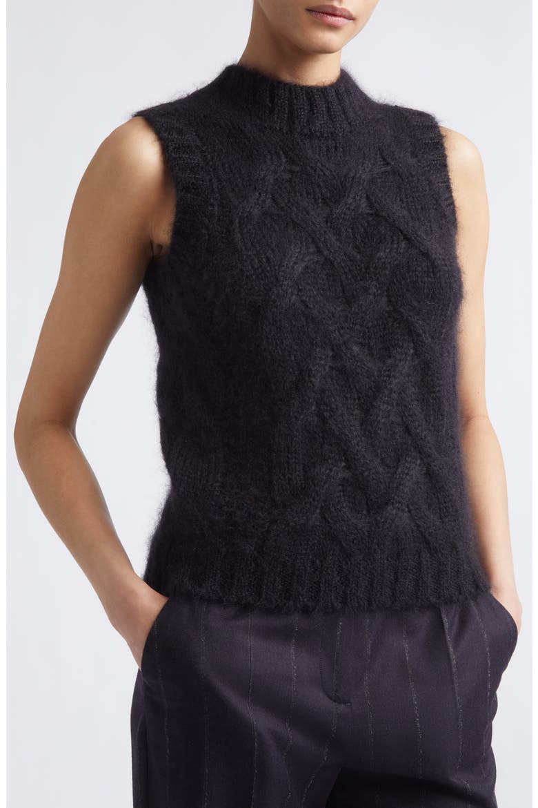 Sleeveless Cable Knit Sweater, Alternate, color, 177 AMETHYST