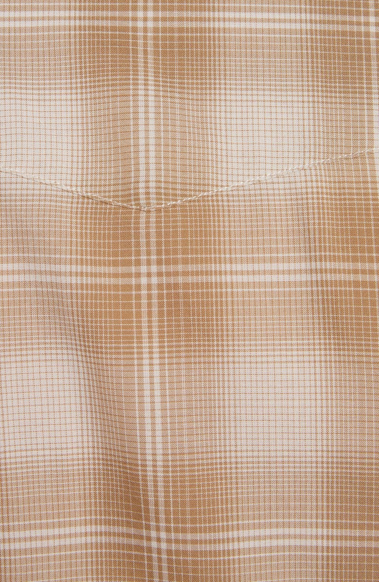 TOM FORD Dégradé Plaid Brushed Cotton Snap-Up Western Shirt, Alternate, color, Combo Sand