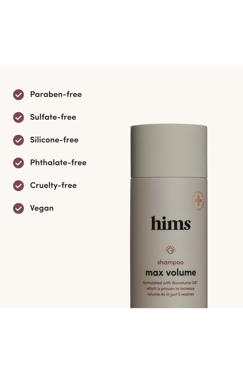 HIMS & HERS Max Volume Shampoo Volumizing, Shine-Enhancing, Biotin-Infused Citrus Spice Formula, Alternate, color, Beige