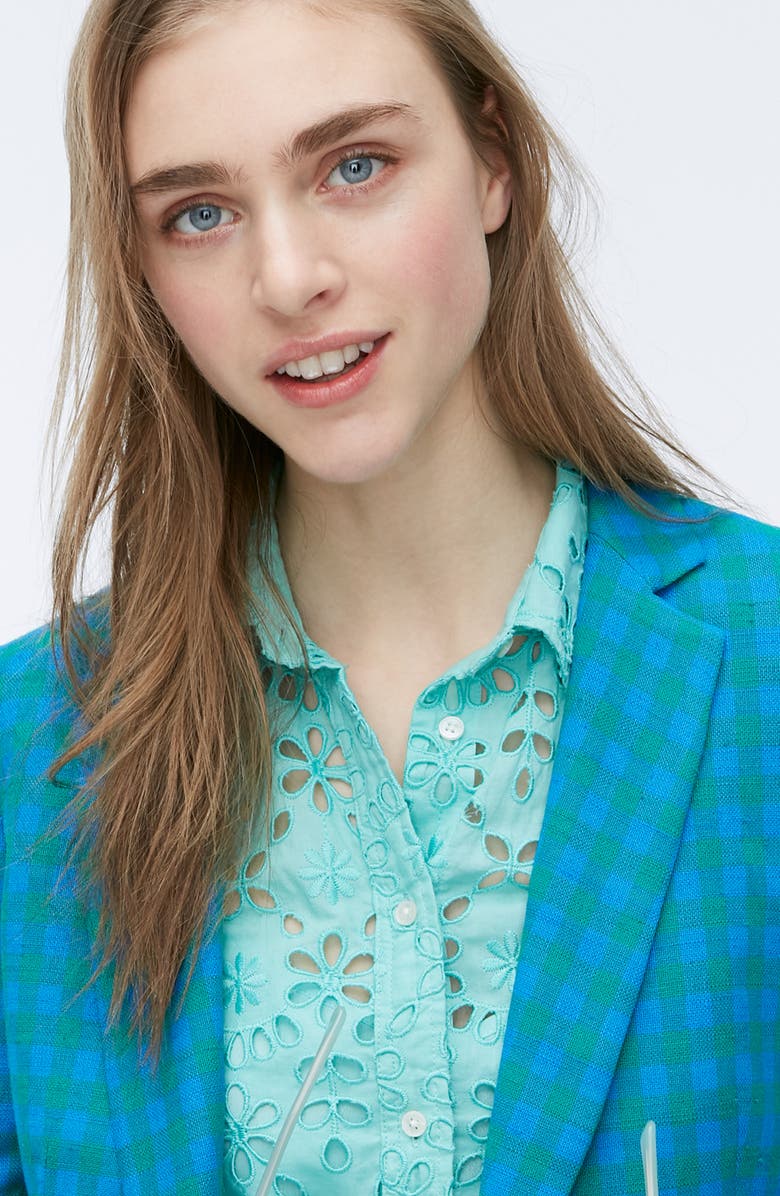 J.Crew Parke Colorful Gingham Blazer, Alternate, color,