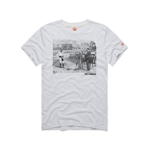 Men's Homage Lou Gehrig Ash New York Yankees Cooperstown Collection Pay Homage Tri-Blend T-Shirt