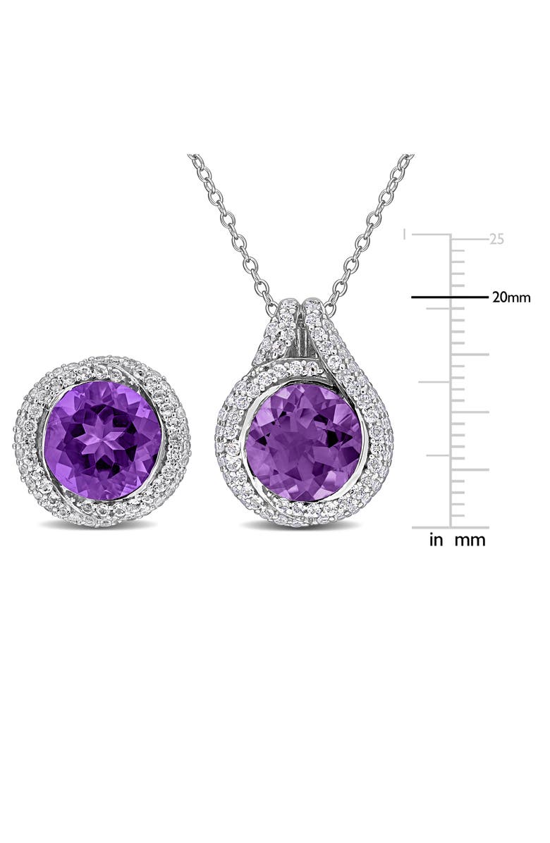 DELMAR Amethyst & White Topaz Earrings & Necklace Set, Alternate, color, 
