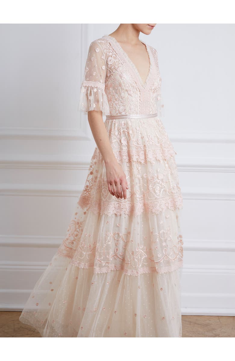 Needle & Thread Midsummer Lace Gown, Alternate, color, Champagne/Ballet Slipper