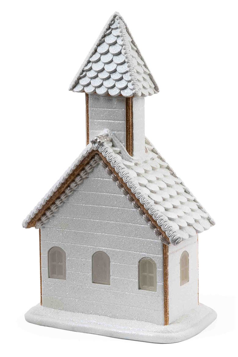 Gingerbread Illuminated Church, Alternate, color, WHITE