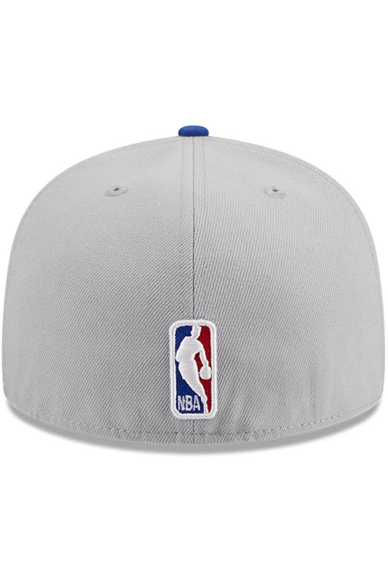 Men's New Era Gray/Blue Detroit Pistons Tip-Off Two-Tone 59FIFTY Fitted Hat, Alternate, color, Gray
