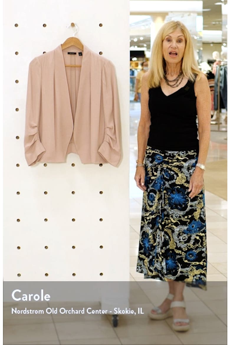 Open Ruched Sleeve Crepe Blazer video