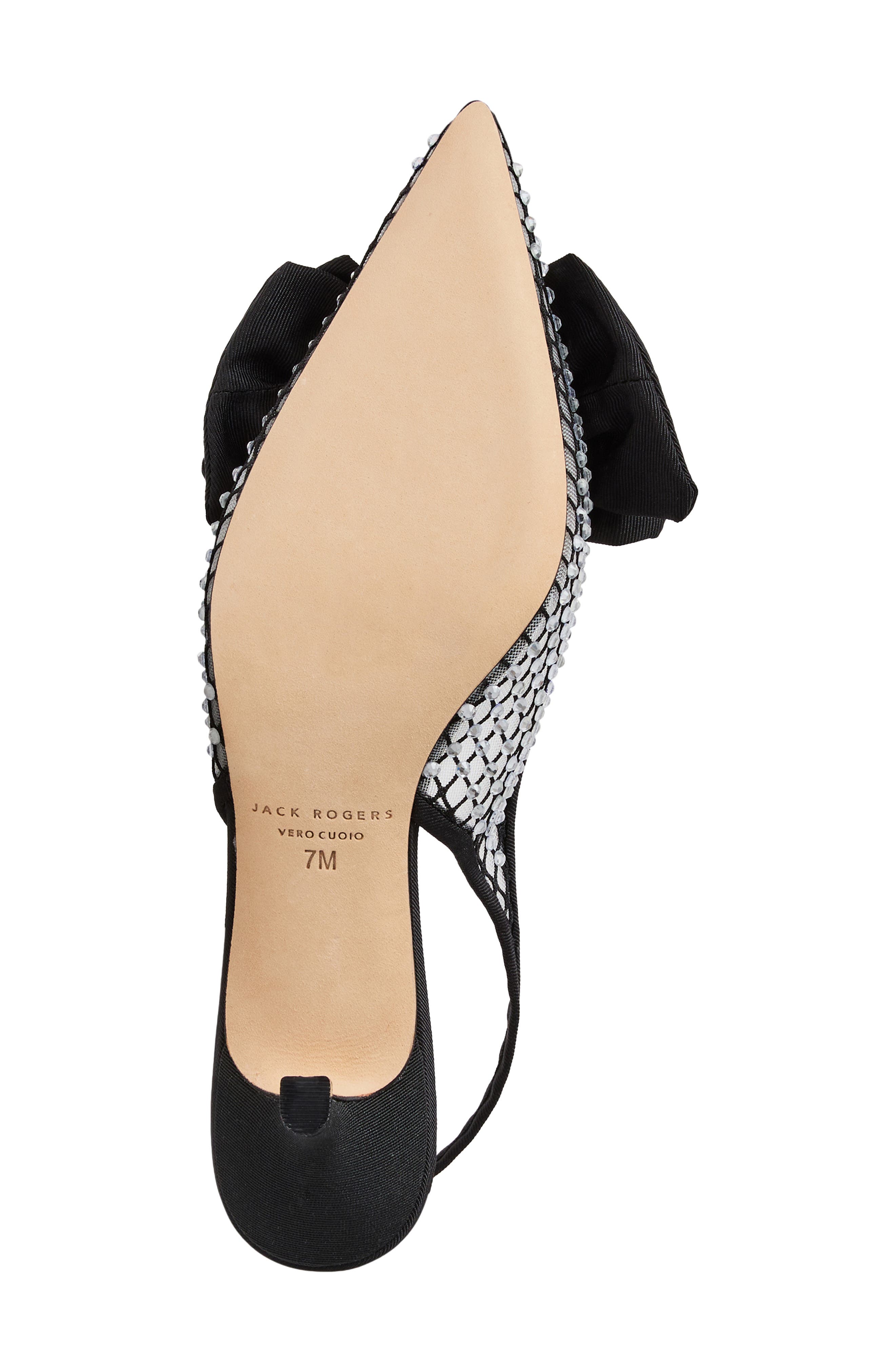 Jack Rogers Debra Slingback Pointed Toe Kitten Heel Pump, Alternate, color, Black/ Black