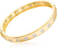 CZ by Kenneth Jay Lane Cubic Zirconia Station Hinge Bangle