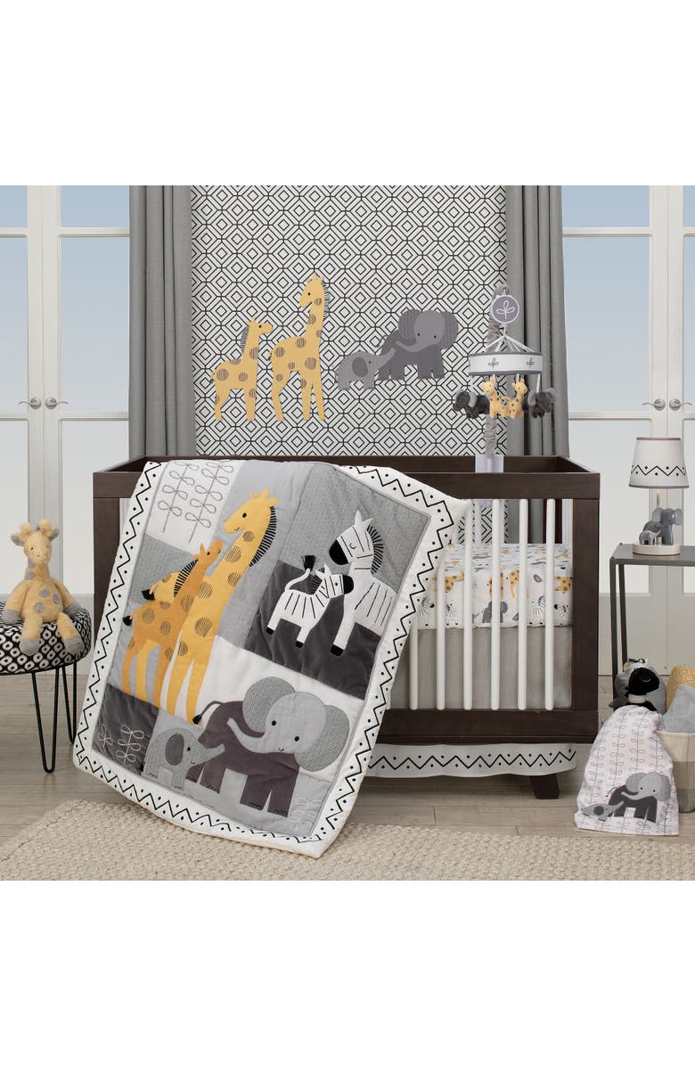 Lambs & Ivy Me & Mama Elephant Nursery Lamp with Shade & Bulb, Alternate, color, Gray
