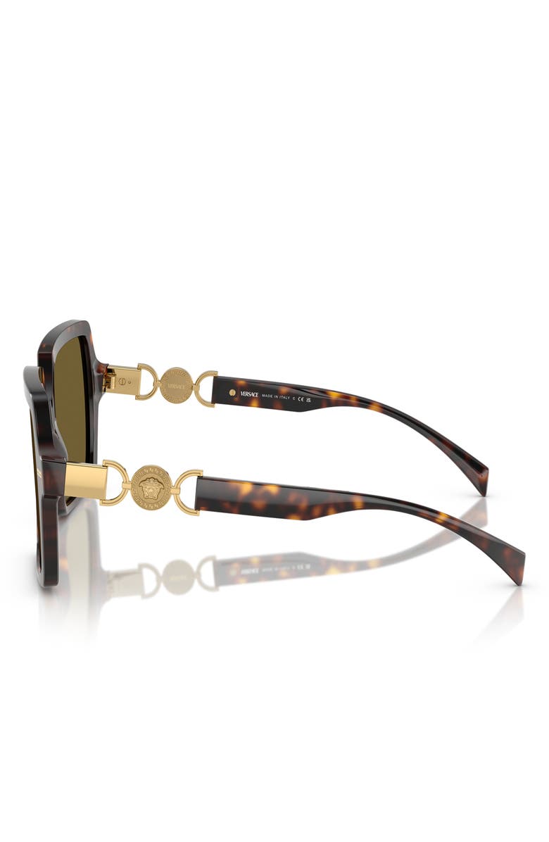 Versace 55mm Square Sunglasses, Alternate, color, Havana