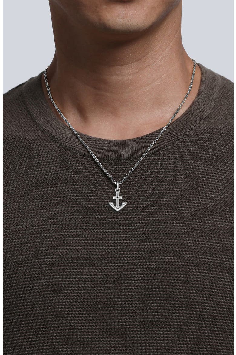 Modern Relics Anchor Pendant Necklace, Alternate, color, STERLING SILVER