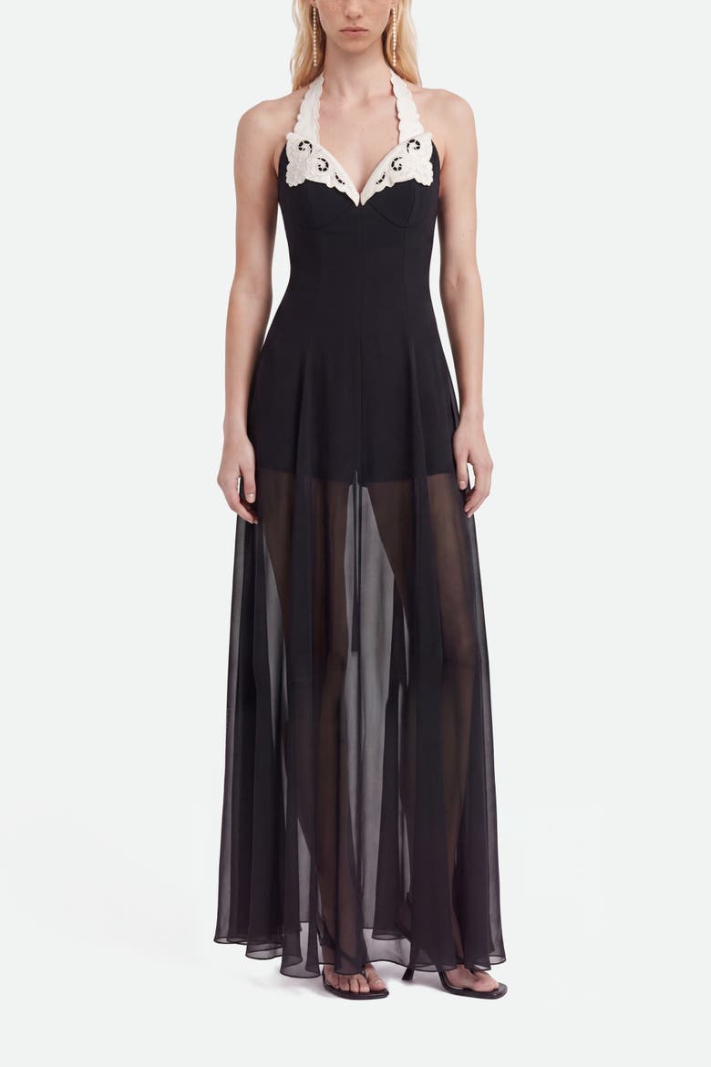 Embroidery Detail Maxi Dress, Main, color, Black