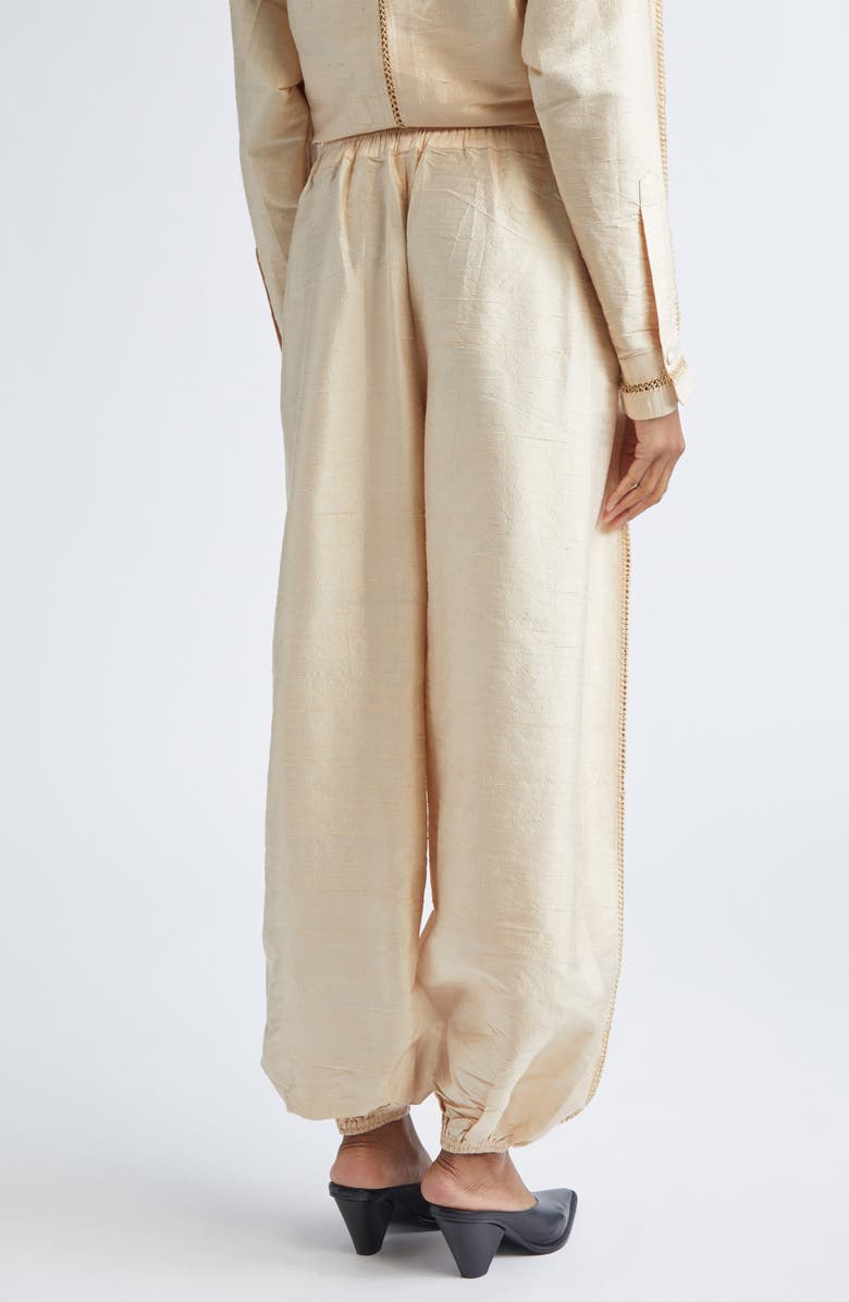 Diotima Dupioni Silk Harem Pants, Alternate, color, Pearl