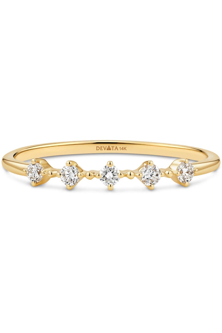 Station Lab Grown Diamond Ring in 14K Gold, Main, color, Yellow Gold