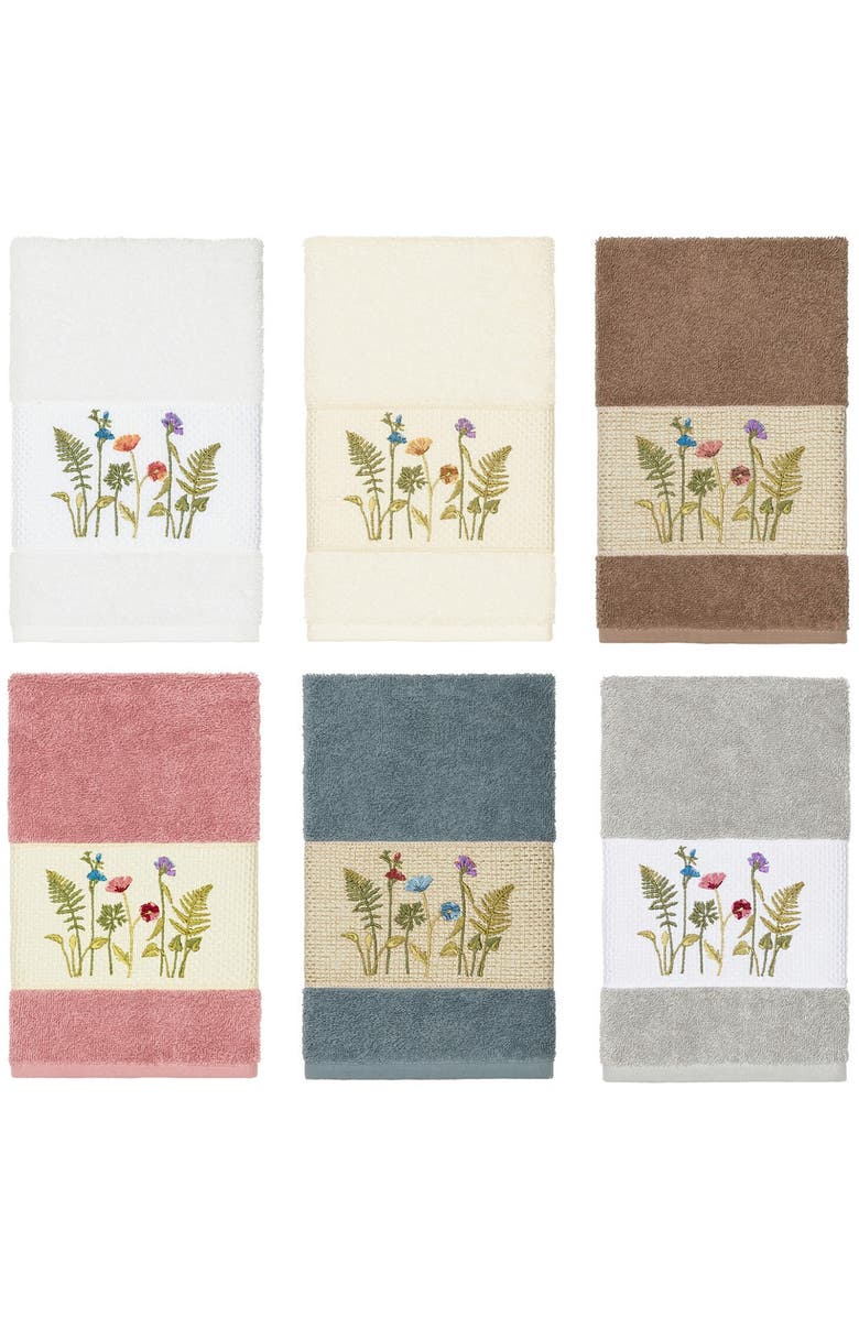 Linum Home Textiles Serenity Embellished Hand Towel - Light Grey, Alternate, color, Light Grey