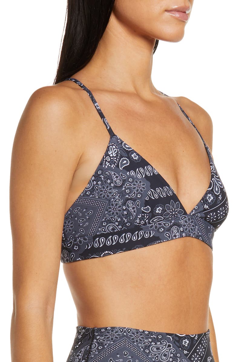 Alo Vapor Bandana Print Sports Bra, Alternate, color, 