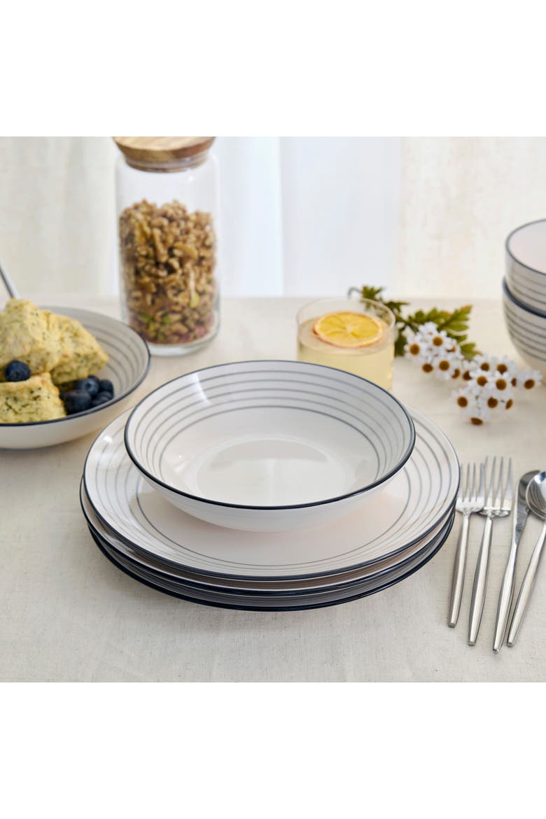 Zeke Earthenware 24-Piece Dinnerware Set, Alternate, color, Grey