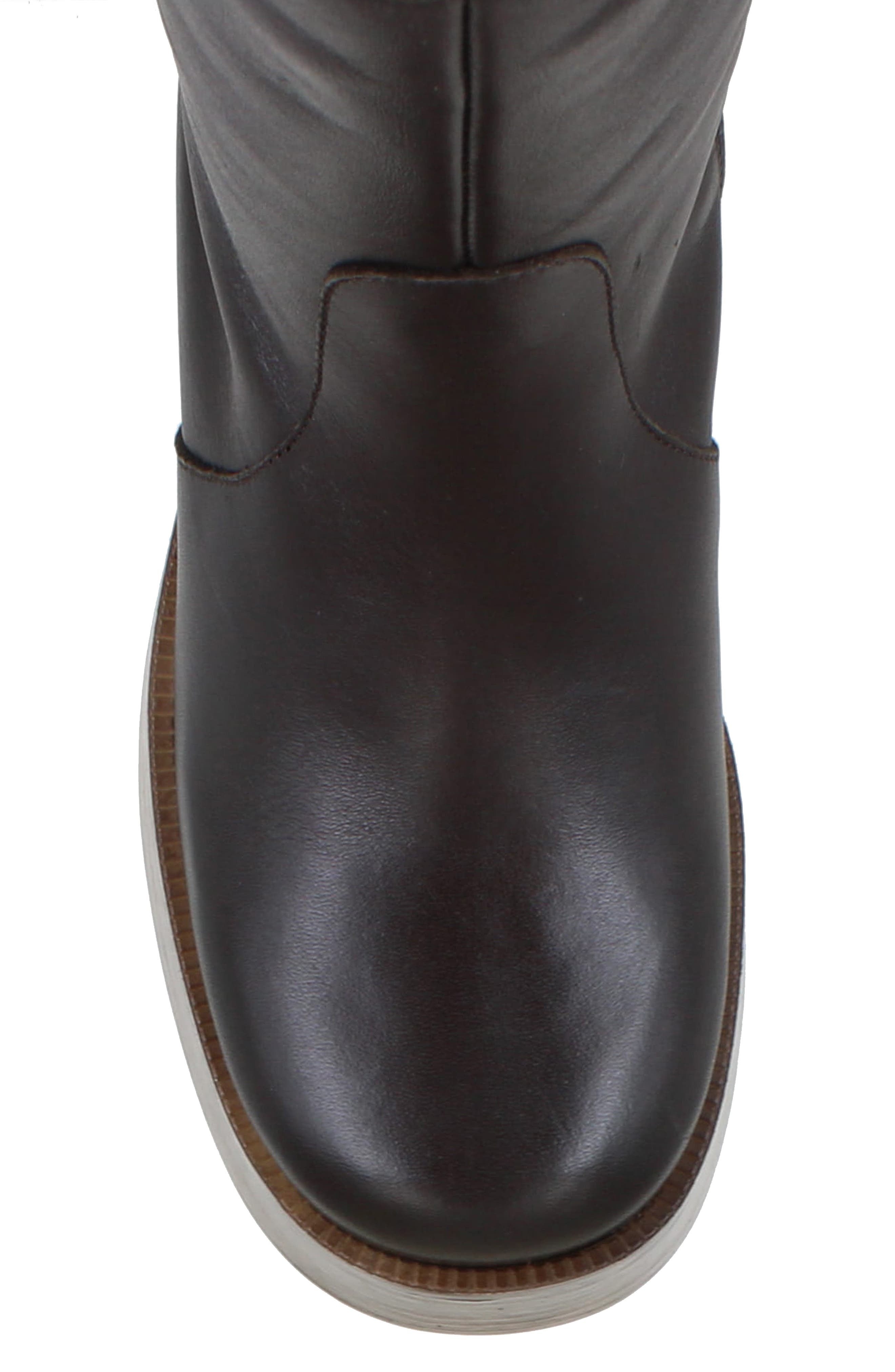 Candie's Birgit Platform Bootie, Alternate, color, Black/ Brown Leather