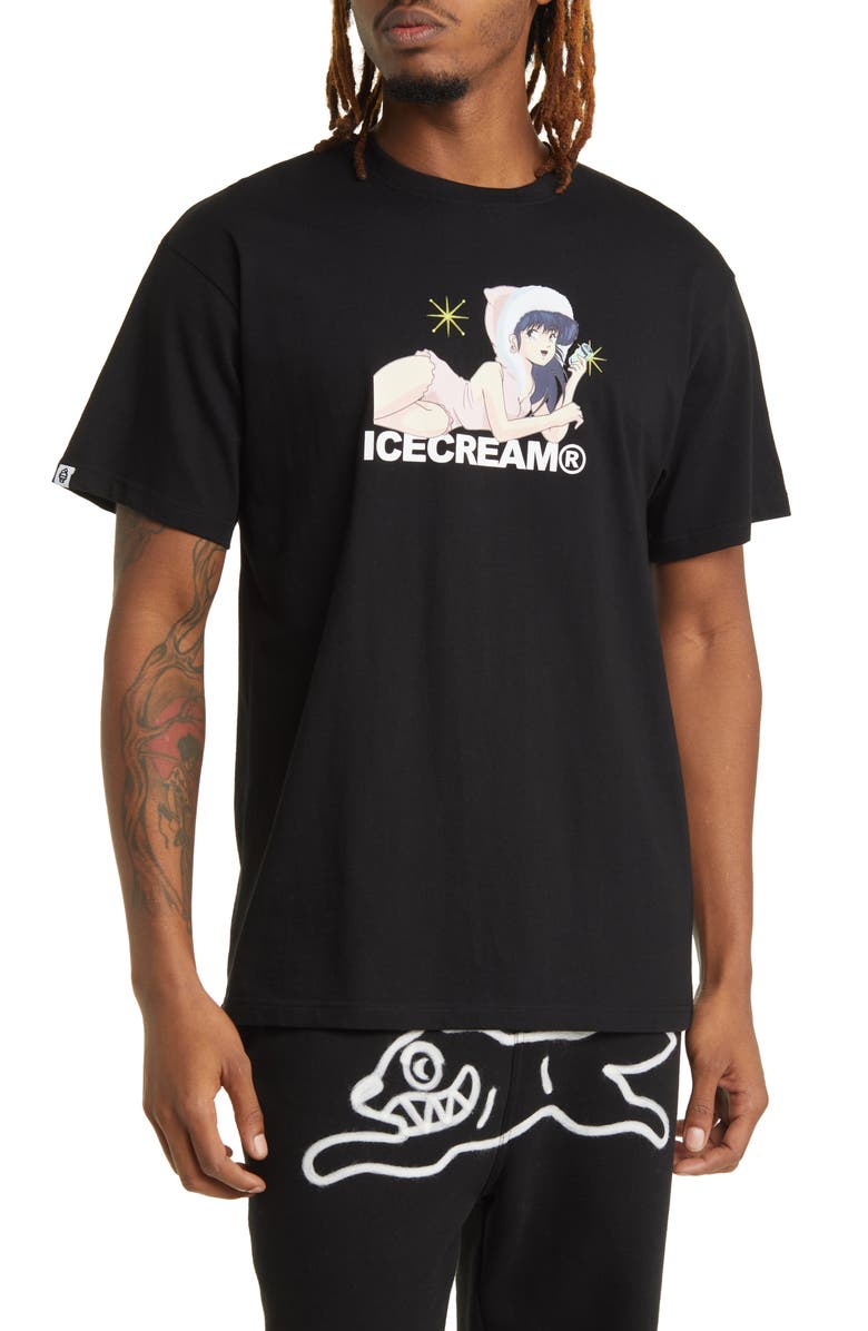 ICECREAM Fur Coat Cotton Graphic T-Shirt, Main, color,