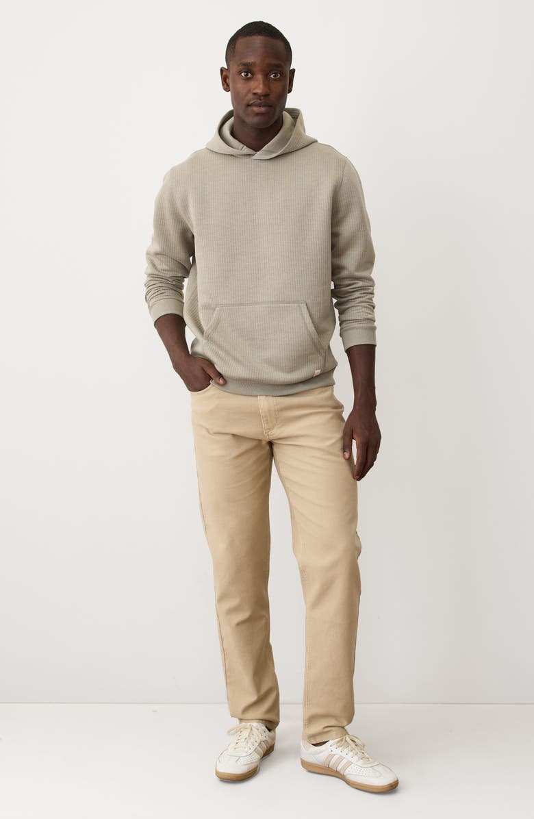 Marine Layer Corbet Vertical Quilted Pullover Hoodie, Alternate, color, Taupe