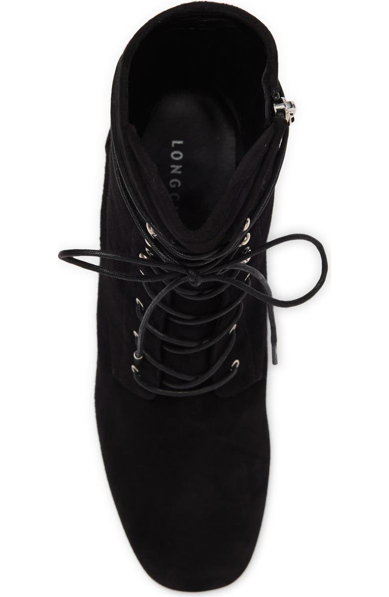 Longchamp Block Heel Leather Lace-Up Boot, Alternate, color,