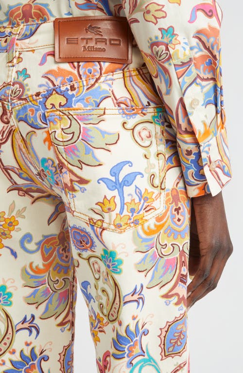 Etro Printed High Rise Straight Jeans