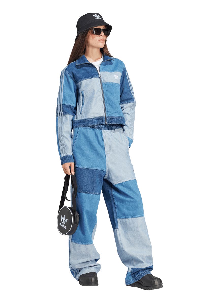 adidas x KSENIASCHNAIDER Patchwork Wide Leg Jeans, Alternate, color, 