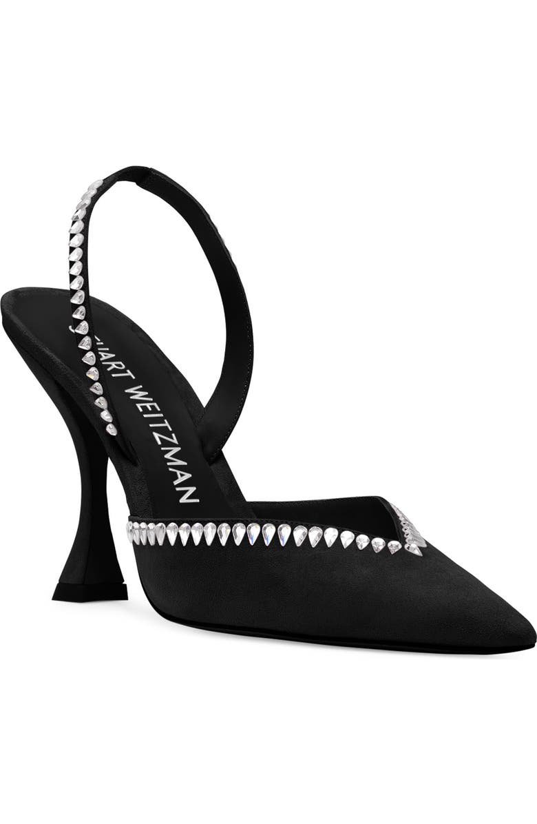 Stuart Weitzman Gemcut Curve Pointed Toe Slingback Pump, Main, color,