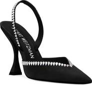 Stuart Weitzman Gemcut Curve Pointed Toe Slingback Pump