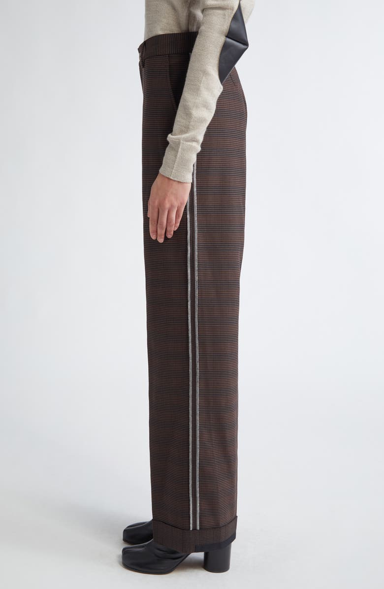 MM6 Maison Margiela Décortiqué Glen Plaid Pants, Alternate, color, Brown/ Black