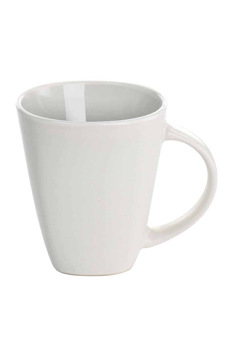 Soho Lounge Bright Shell 16 Piece Square Stoneware Dinnerware Set, Alternate, color, White