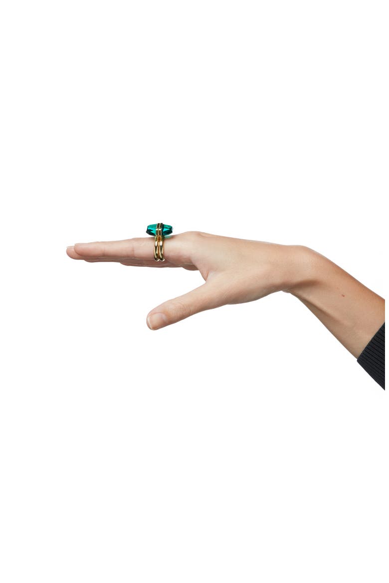 Lucent Set of 2 Stacking Rings, Alternate, color, EMERALD GOS