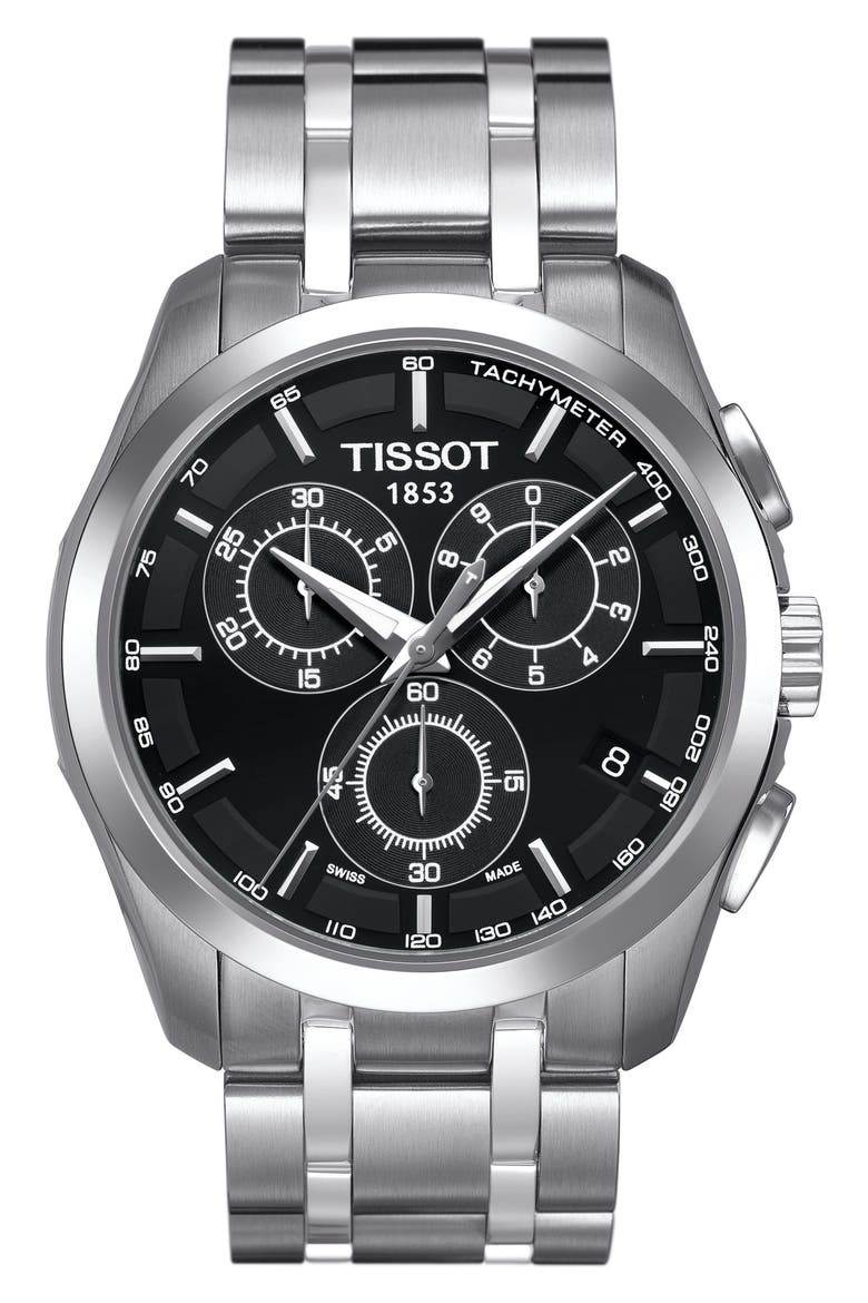 Couturier Chronograph Bracelet Watch, 41mm, Main, color, SILVER/ BLACK/ SILVER