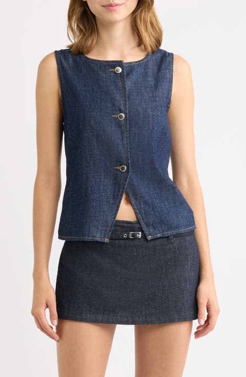 Lia Denim Cutaway Vest