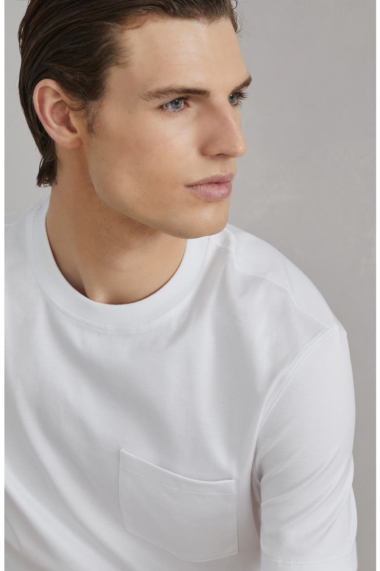 Jersey T-shirt with chest pocket, Alternate, color, White