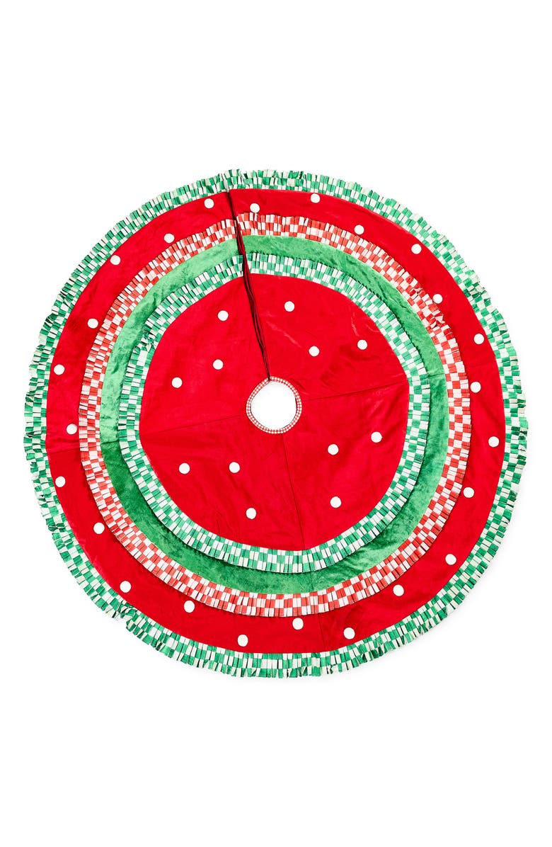 MACKENZIE CHILDS Check It Out Tree Skirt, Main, color, Red
