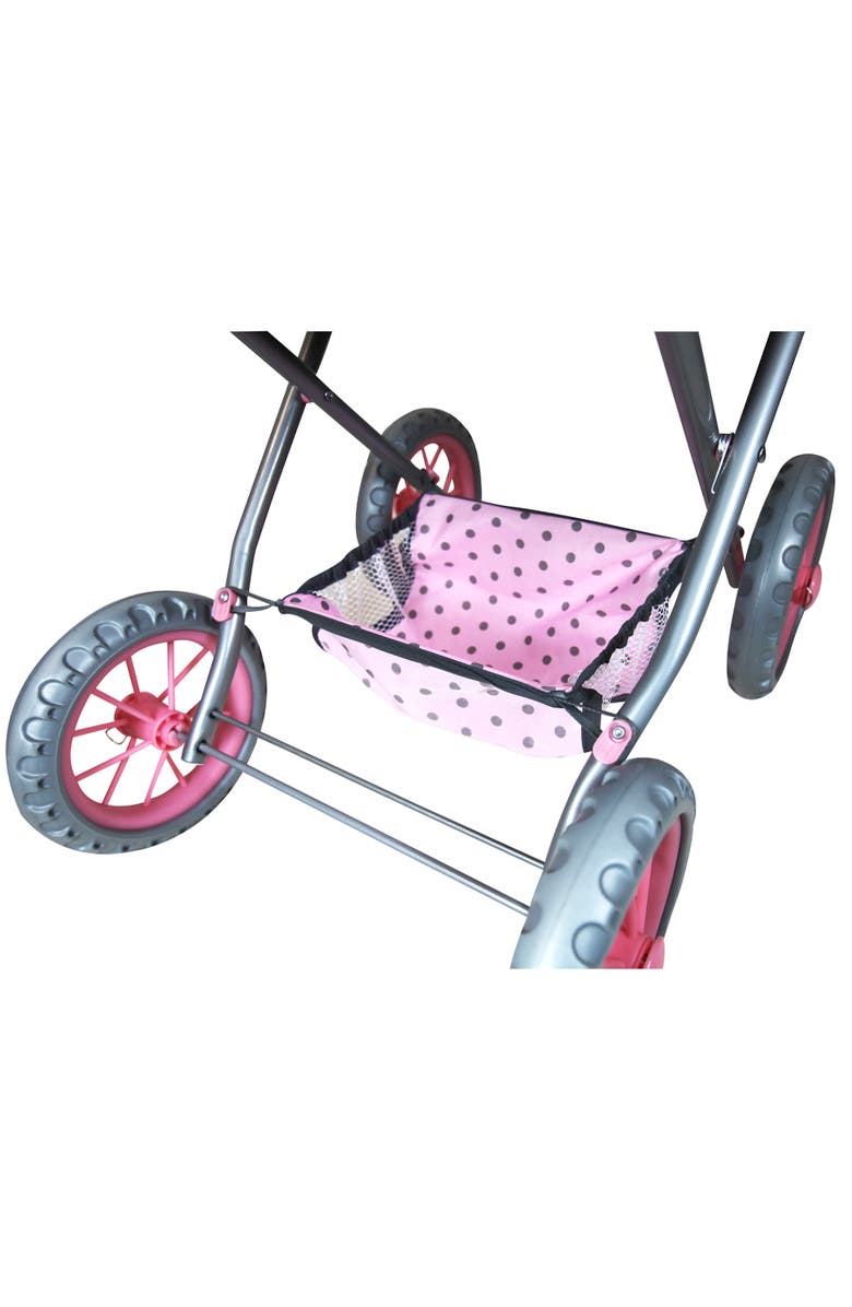 Lissi Baby Doll Pram, Pink & Grey Polka Dots, Push Stroller, Fits Up To 18 Inches, Alternate, color, Pink