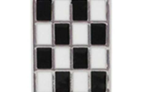 Rebl Gender Inclusive Checkered Pendant Necklace In Black And White