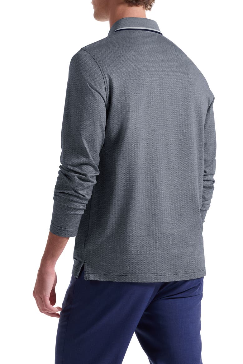 Mercerized Cotton Long Sleeve Polo, Alternate, color, NAVY