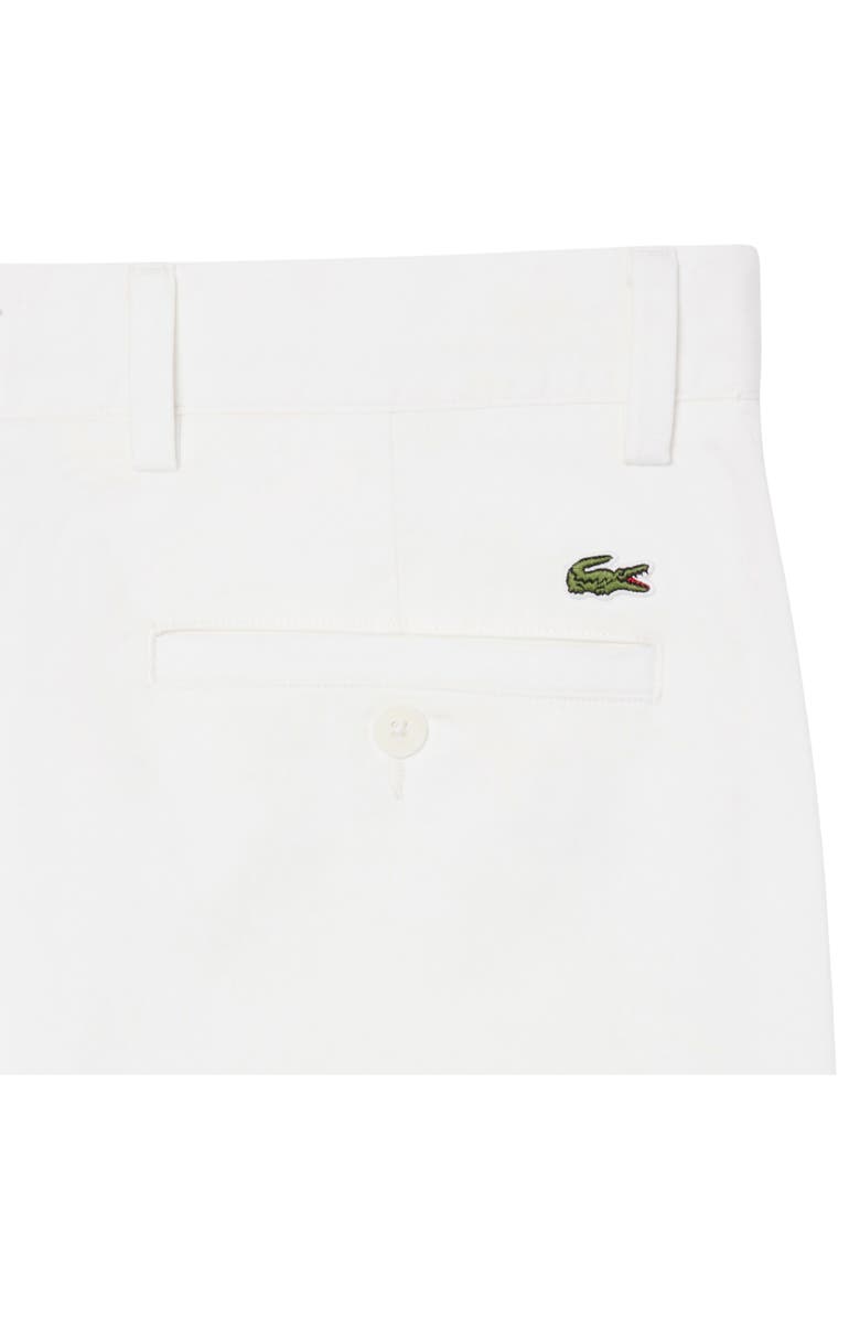Lacoste Flat Front Cotton Stretch Twill Chinos, Alternate, color, Flour